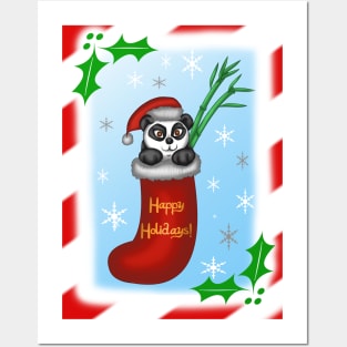 Christmas Panda Posters and Art